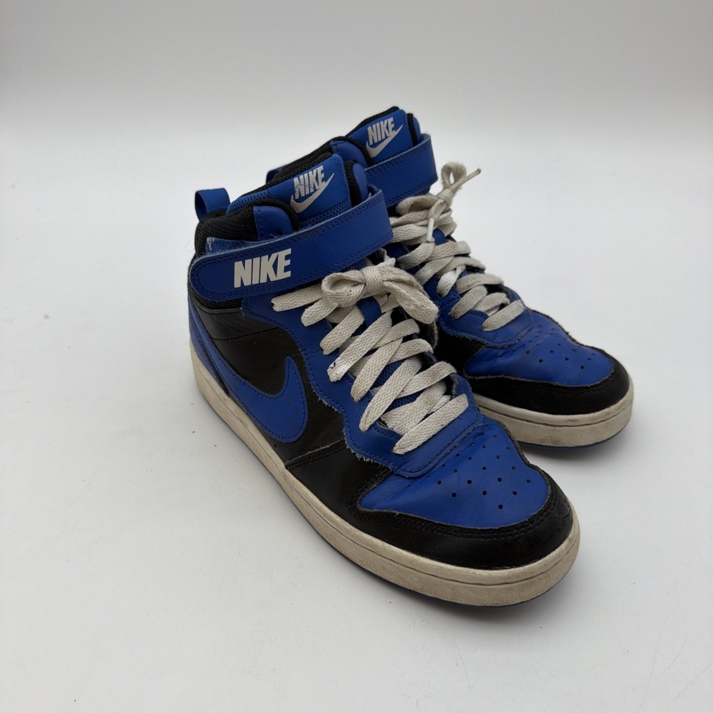 Nike Boys Court Borough Mid 2 DM8872-001 Blue Basketball Shoes Sneakers Sz: 6.5y